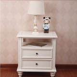欧式床头柜 美式韩式白色实木床边柜 简约宜家斗柜储物柜整装定制