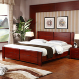 新中式实木床1.8米双人床1.5米全实木床高箱储物床婚床1.8米柏木