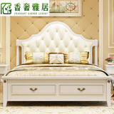 美式床白色全实木床欧式床1.8米双人床简约乡村婚床公主床橡木床