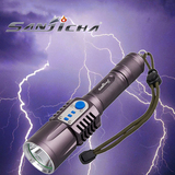 爆款sanjicha手电筒强光led手机充电远射户外直充USB探照灯夜骑灯