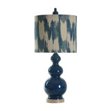 出口新中式简约地中海蓝色玻璃台灯现代欧美式创意精美卧室床头灯