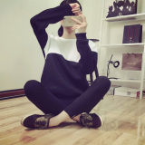 学生卫衣2016春装新款针织衫韩版女装学院风加绒长袖圆领套头上衣