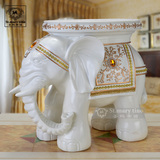 圣玛帝诺欧式客厅大象换鞋凳子加大号象牙白色穿鞋凳梳妆凳化妆凳