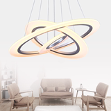 led环形客厅吊灯现代简约创意艺术个性餐厅灯吧台亚克力圆圈灯