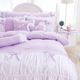 新款蕾丝 纯棉四件套韩版可爱少女公主被套床上用品床品2.0m套件