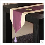深紫色样板房桌旗装饰条餐桌桌旗时尚简约现代床尾巾茶几桌布床旗