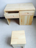 包邮卧室小户型实木翻盖梳妆台简约现代松木化妆台梳妆凳可定做