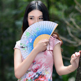女式扇子日式折扇中国风扇子绢扇和风绢扇樱花工艺古风折叠扇包邮