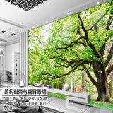 大型卧室壁画3d田园树林风景电视客厅背景墙纸森林主题影视壁纸