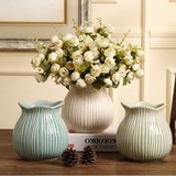 欧式创意时尚陶瓷冰裂纹花瓶家居桌面电视柜装饰品摆件干花花瓶
