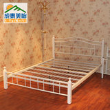 田园铁艺床 1.5米 双人床 白色公主床 加厚铁架床 刚木床 结婚床