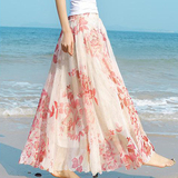 碎花8米大摆裙拖地长裙雪纺沙滩裙海边下半身裙纱裙夏季仙女裙