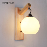 中式木艺创意床头灯LED壁灯书房卧室现代简约中式过道茶楼复古灯
