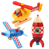 木制儿童磁性拆装组合玩具 男女小孩拼装车飞机益智玩具1-2-3周岁