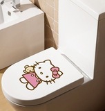 KITTY卡通防水环保浴室卫生间贴画马桶盖贴凯蒂猫马桶贴纸墙贴纸