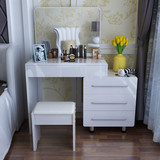 梳妆台 简约现代卧室小户型宜家时尚白色烤漆化妆台 可伸缩梳妆桌