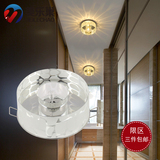 特价圆形LED水晶灯吸顶灯220V不锈钢天花筒灯过道走廊玄关门射灯