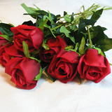仿真红色玫瑰花单支玫瑰绢花新娘手捧花婚庆装饰花情人节必备花束