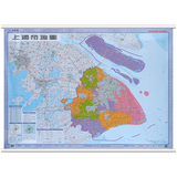 2016版上海市地图挂图1.1*0.8米覆膜防水办公居家商务专用装饰画