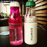 JL家的韩国透明塑料杯夏季饮料汽水瓶创意便携个性学生情侣个性随
