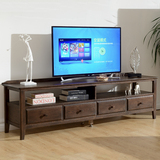 全实木电视柜 白橡木美式厅柜 胡桃色影视柜北欧电视柜组合家具