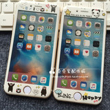 日本熊本熊苹果iPhone6plus钢化膜前膜6s彩膜卡通防爆弧软边钢化