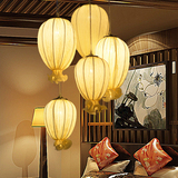 中式布艺灯笼吊灯简约现代创意艺术灯具东南亚风格餐厅吧台装饰灯