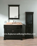 地中海 黑蓝色做旧实木落地柜橡木浴室柜组合 卫生间卫浴柜特价