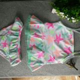 出口英国原单VB家女童女宝温泉游泳衣套装薄荷绿网纱海星图案