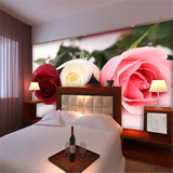 3D立体大型壁画电视墙背景墙书房婚房新房床头背景黄玫瑰红玫瑰