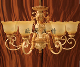 欧式客厅铁艺吊灯低层外贸田园手绘树脂雕花卧室餐厅灯具