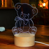 创意小熊夜灯 北欧实木 情人节 生日 礼物 灯具灯饰 台灯