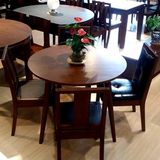 全实木圆形餐桌北欧简约现代小户型大理石饭桌客厅餐台4人6人
