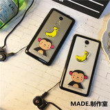 韩国可爱猴子红米note3\2手机壳小米4\4C保护套创意防摔挂绳卡通