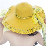 2016新款韩版款草帽防晒遮阳帽太阳帽超大沙滩帽旅游帽子中年少年