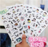 可爱猫咪手帐贴纸 韩国文具透明创意卡通手机日记装饰手账小贴画