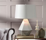 菱形几何陶瓷台灯创意家居客厅卧室床头出口节能灯LED书房布