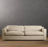 外贸RH原单 法式复古风格实木家具单人沙发 欧式宜家亚麻布艺沙发