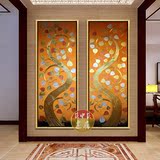 泰式风格东南亚抽象油画发财菩提树客厅玄关装饰画沙发背景墙挂画