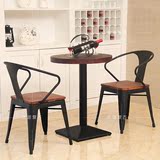 铁艺实木休闲咖啡厅酒吧茶餐厅奶茶店桌椅套装组合简约美式餐桌椅