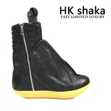 HK shaka冬季新款男士马丁靴英伦个性帆船鞋潮流真皮牛筋底中筒靴