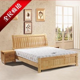 热卖宜家简约实木床 实木床双人床 1.5米1.8米床架 单人床家具