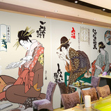 日本仕女无缝大型壁画寿司店餐厅拉面馆墙纸沙发KTV背景墙壁纸