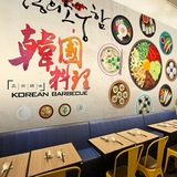 丰富韩国料理美食大型壁画韩式餐厅酒楼包间酒店沙发背景墙纸壁纸