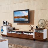 现代简约实木电视柜 小户型客厅储物柜 中式创意电视柜边柜组合