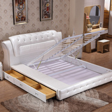 小户型皮床 真皮床 榻榻米皮艺床 1.8米双人床软床储物床欧式婚床