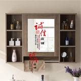 免漆多层实木板简欧式美式简约现代落地吊柜浴室储物镜柜