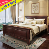 美式乡村家具全实木床 1.8橡木 双人床白色田园韩式公主婚床卧室
