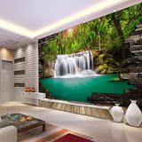 金牌无缝壁画3D立体电视背景墙 山水画瀑布沙发卧室客厅背景壁画