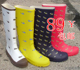 新款非代购纯外贸出口韩国高筒雨靴女士可爱卡通水鞋时尚雨鞋包邮